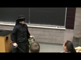 zorro kills thief in lecture prank (with mariachi band), university of michigan